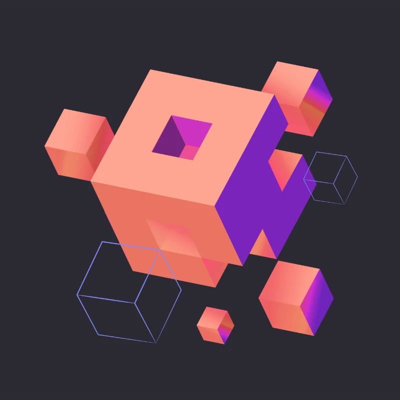 Cube Escher Space Nerd 3D AI Geek Cool PC Techie