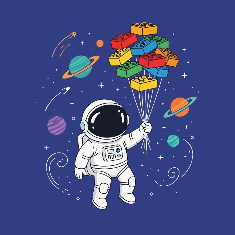 Blocs de construction d’astronautes Construction de briques spatiales