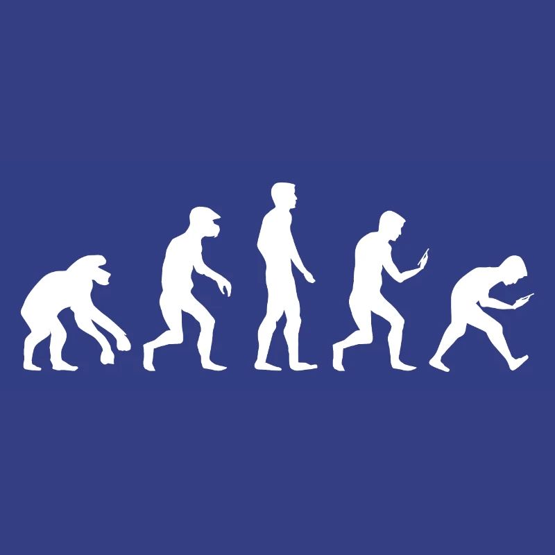 lustige Evolution smartphone handy Sucht Logo