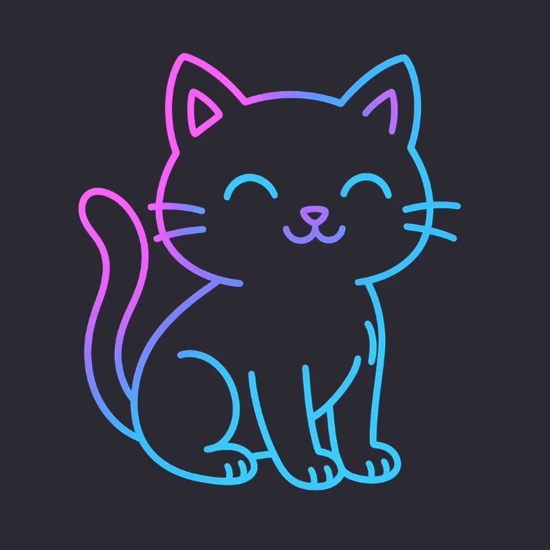 Neon gradient cat buddy