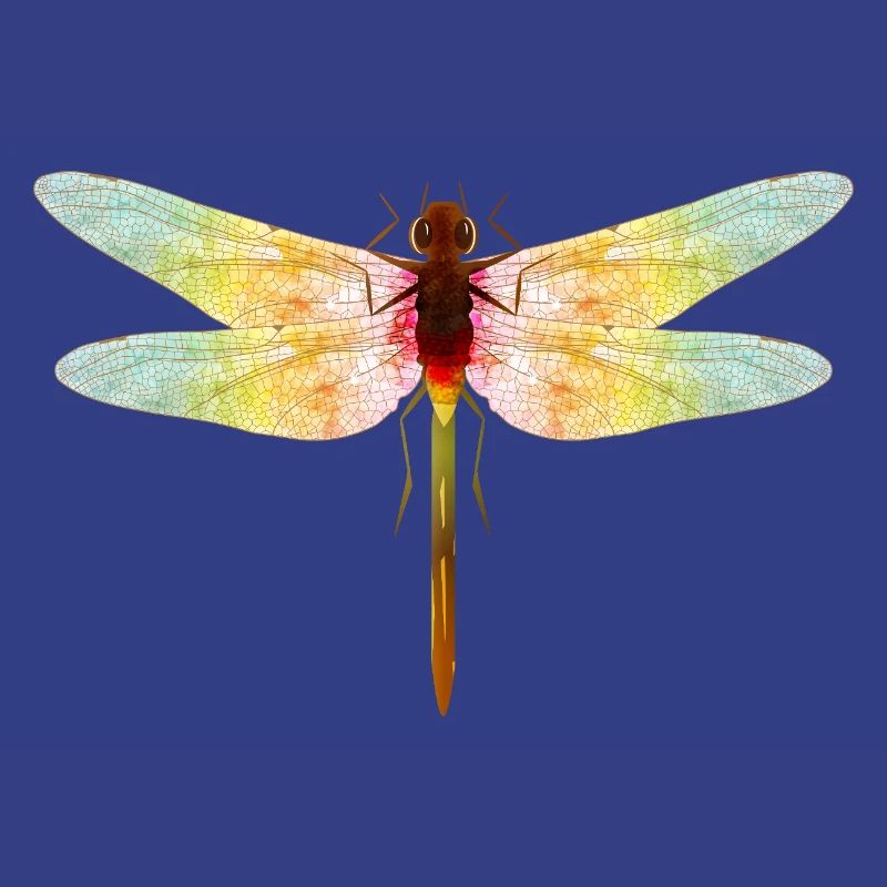 Libellule irisée – motif insecte en filigrane