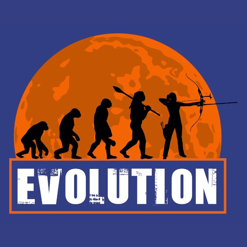 Archery Evolution Hunter Silhouette Retro Vintage