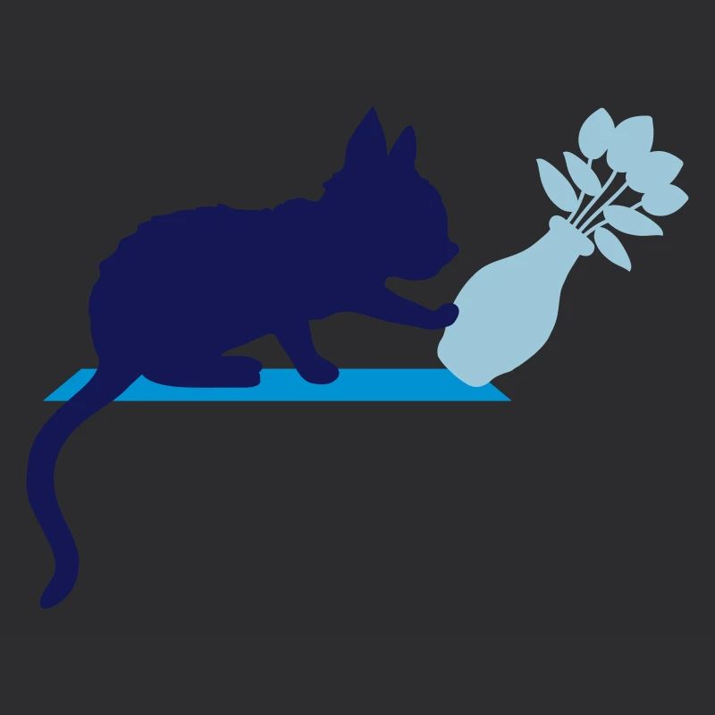 Knock over flower vase cheeky cat