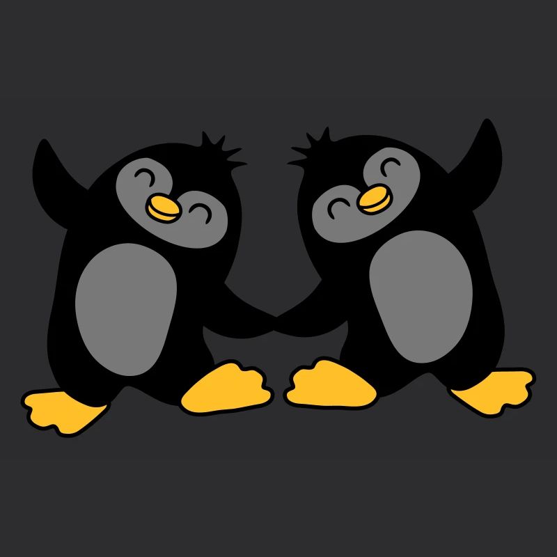2 cute penguins dancing