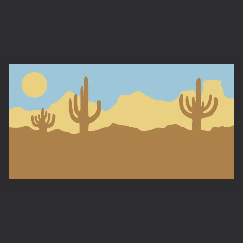 Desert Landscape Silhouette Skyline