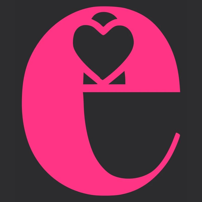 Buchstabe e Anfangsbuchstabe mit Herz