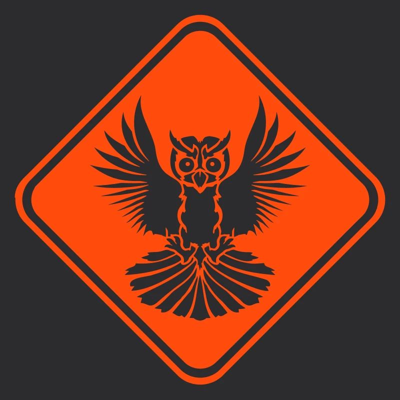 hibou Avertissement Zone de danger Panneau Note Attention