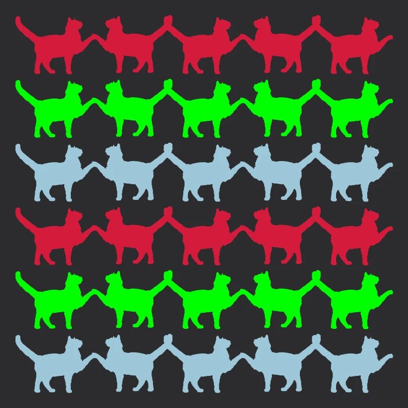Beaucoup de chats motif pattes mains queue salutation