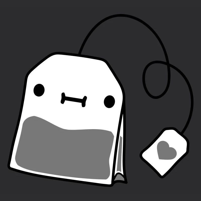 small teabag with face