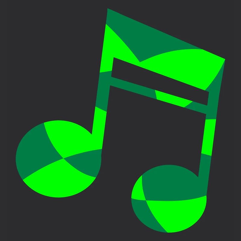 Grüne Musik Note mit Muster Coole Party Musiknote