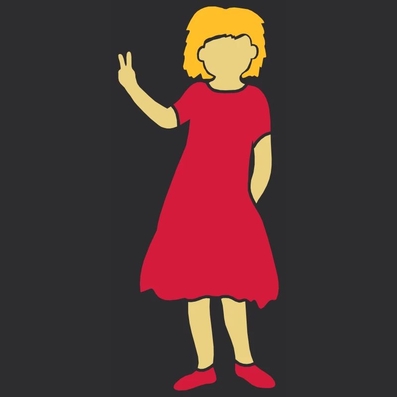 Mädchen Silhouette Peace Zeichen