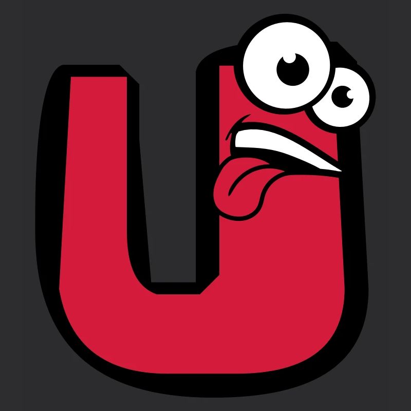 U buchstabe name schreiben cartoon comic gesicht l
