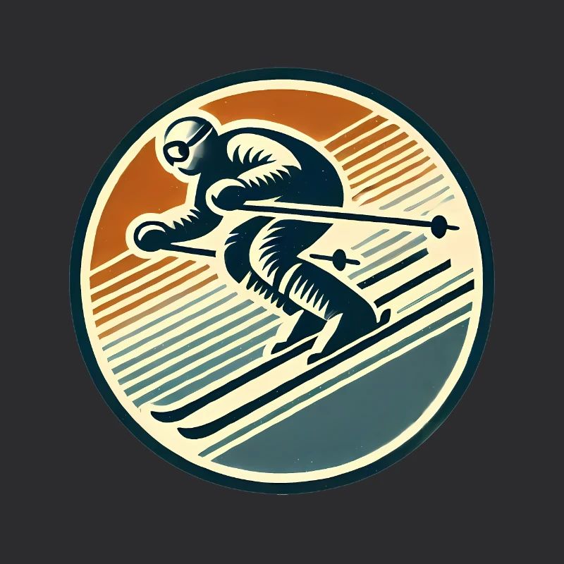 Conception de badge de ski rétro