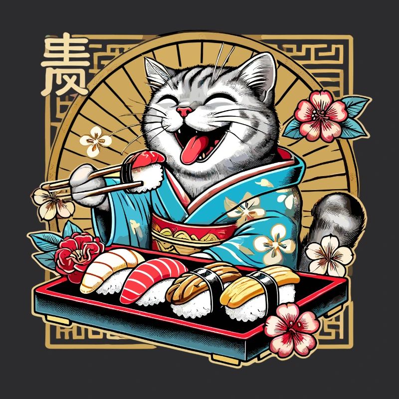 Sushi Katze getigert Kimono Maki Nigiri Geschenk
