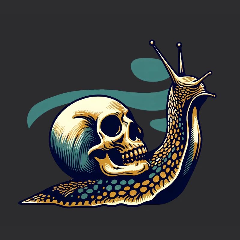 Snail and skull