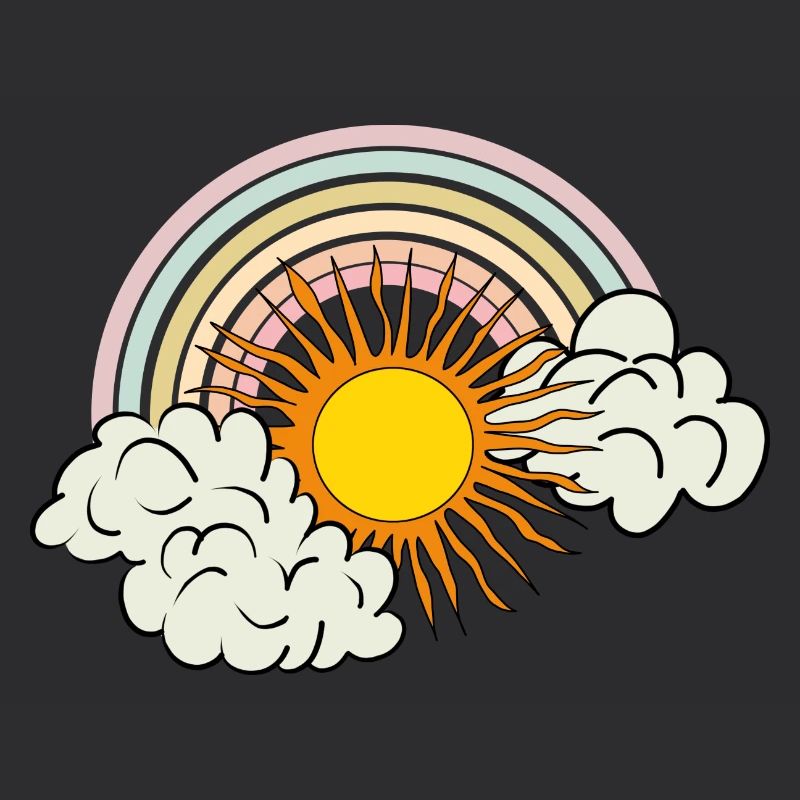 sun, clouds, rainbow