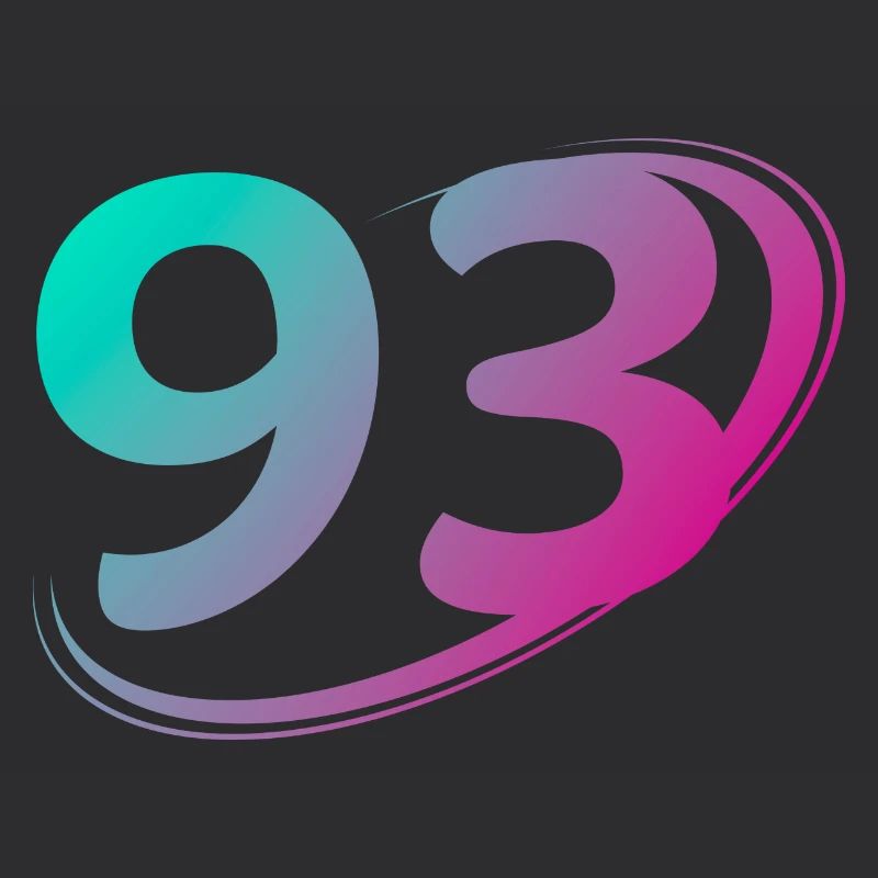 Numéro 93 multicolore