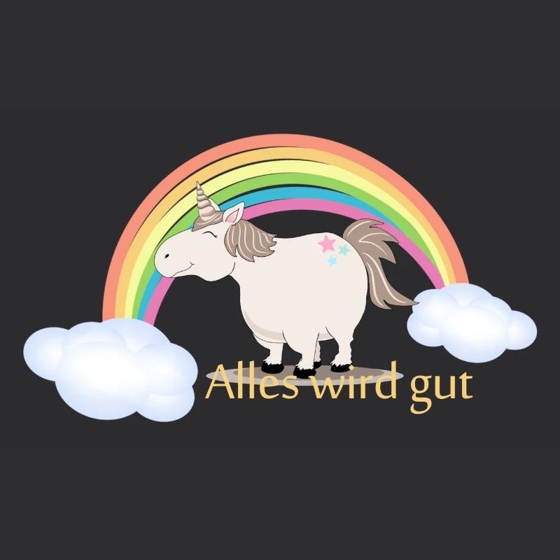 Einhorn mit Spruch: Alles wird gut
