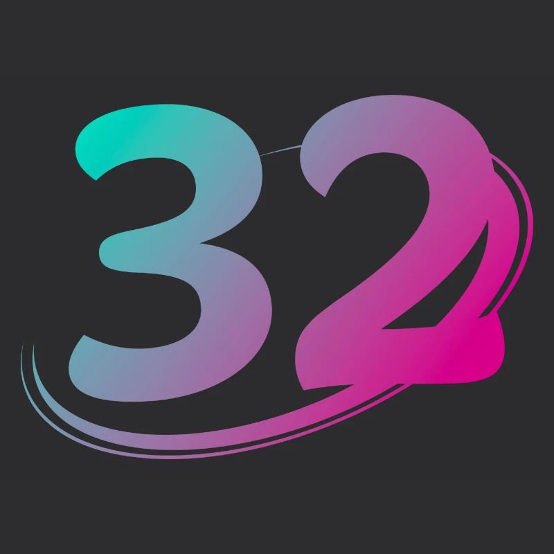 Numéro 32 multicolore