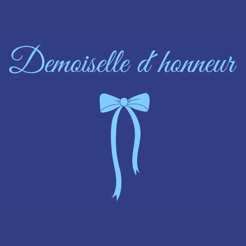 Blue Bow Bridesmaid