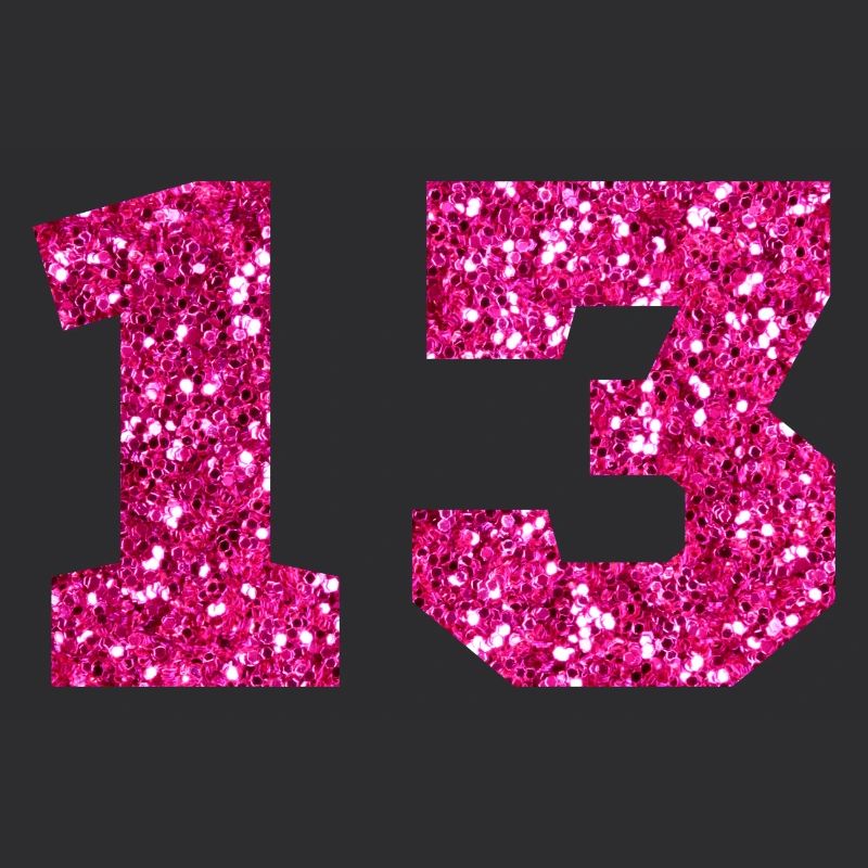 Nummer 13 Pink Glitter - 13. Geburtstag