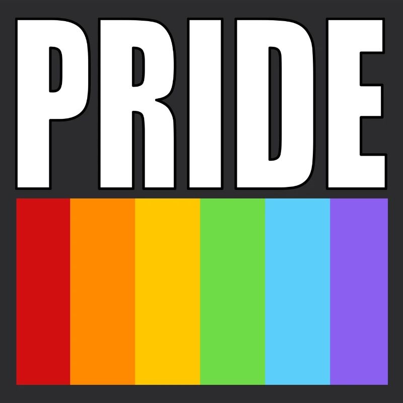 Pride rainbow flag clean design with bold text