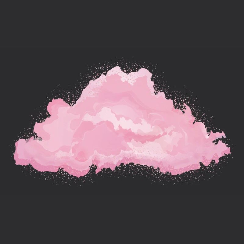 single fluffy white cloud in pink