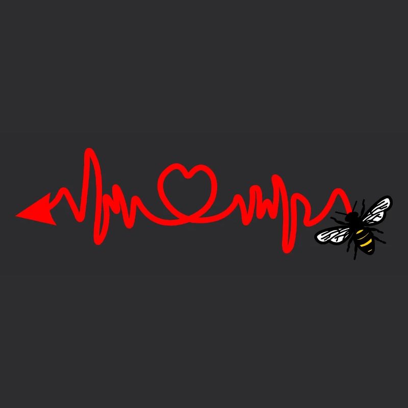 Cardio heart rate, bee with sting or arrow