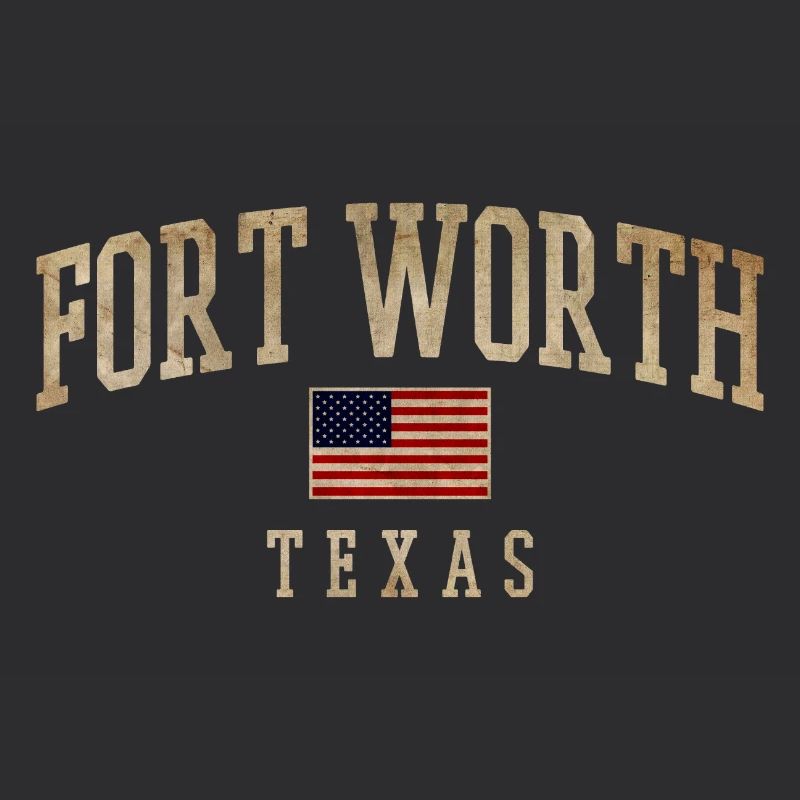 Fort Worth Texas Rustic Flags