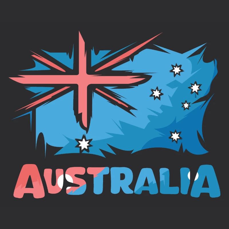 Australien Flagge Comic Illustration Symbol Logo
