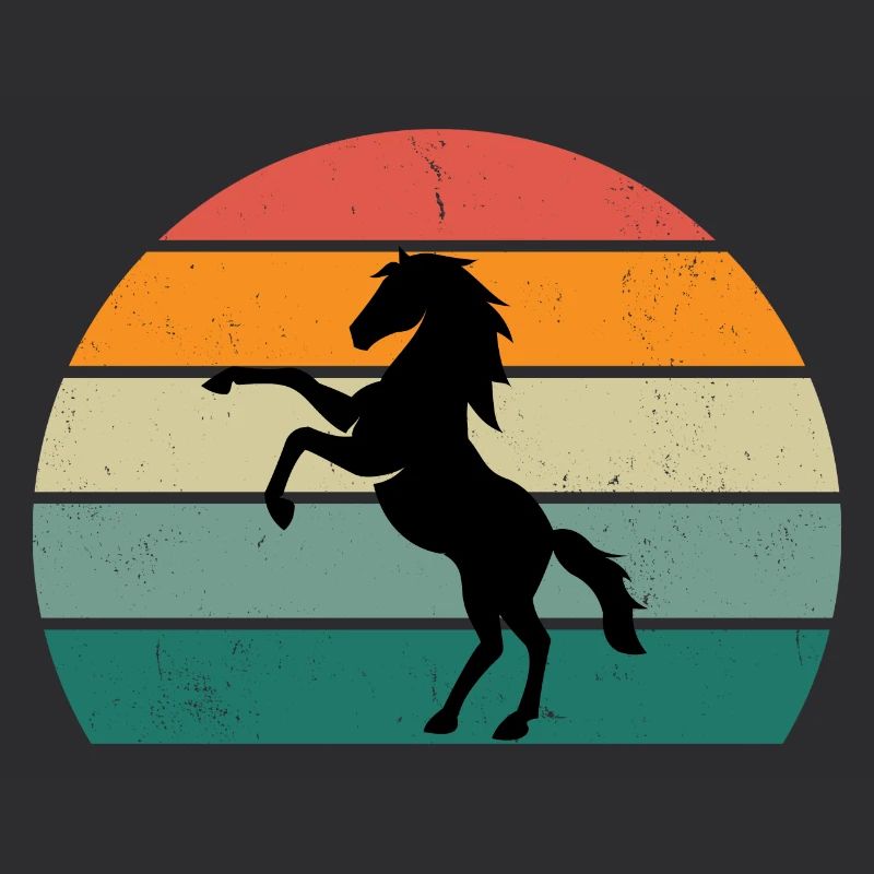 Retro-Pferde-Silhouette-Design