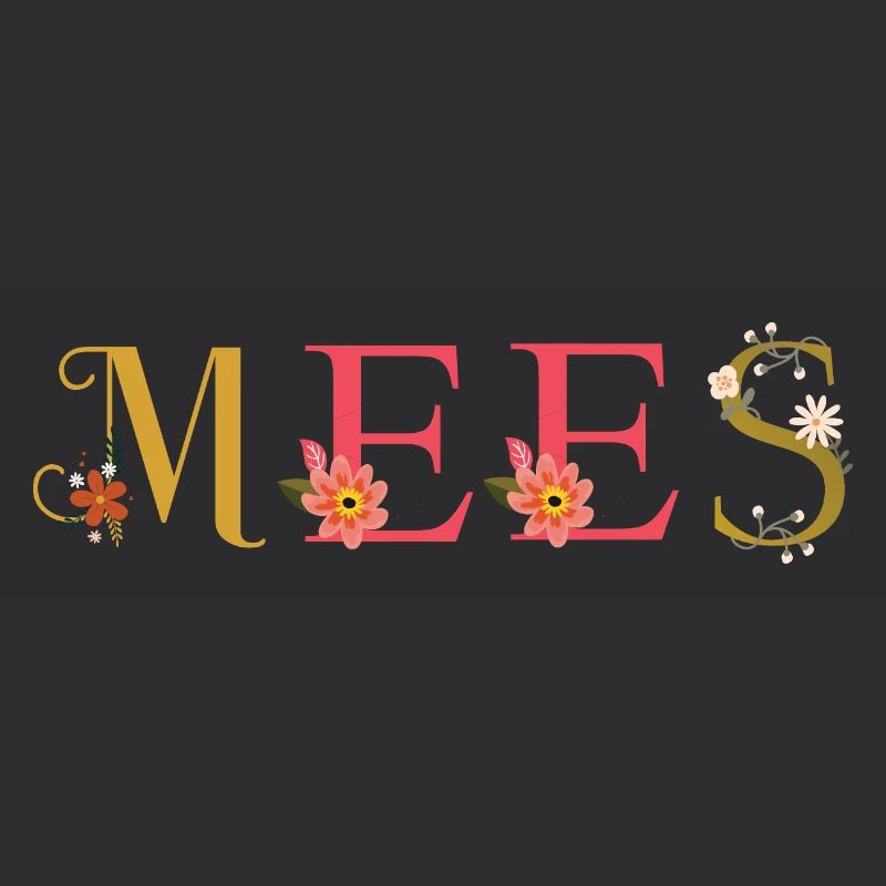 Le nom de MEE décoré de fleurs