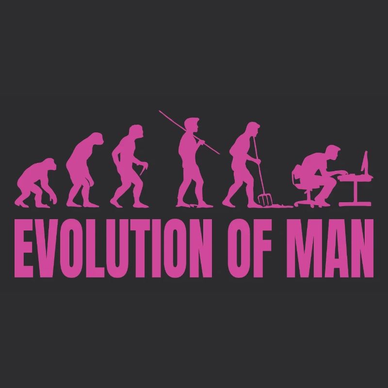 Évolution de l’homme Programmeur Informatique rose
