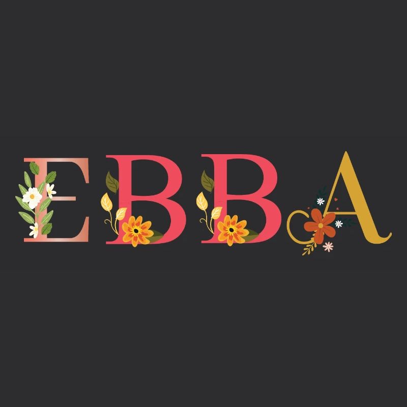 Nom EBBA décoré de fleurs