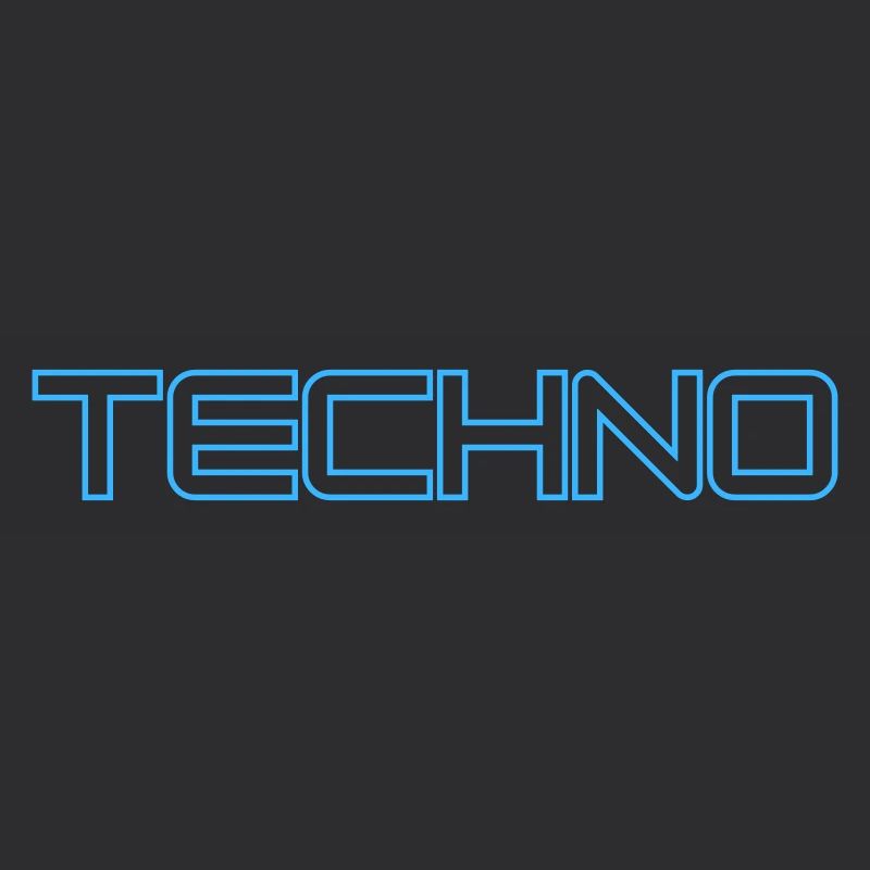 Futuristic techno design with neon lines