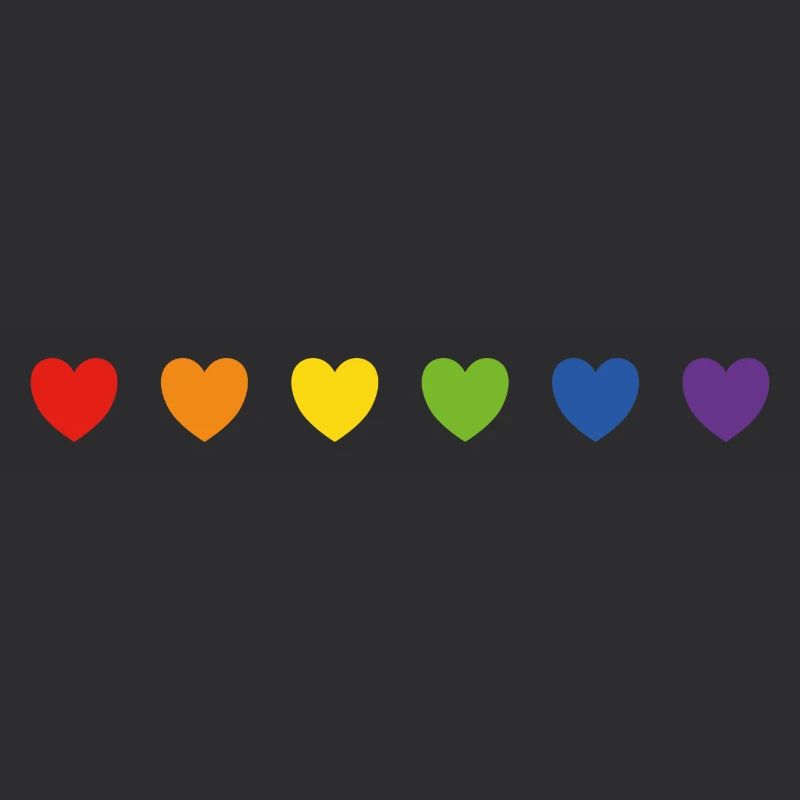 Rainbow pride hearts