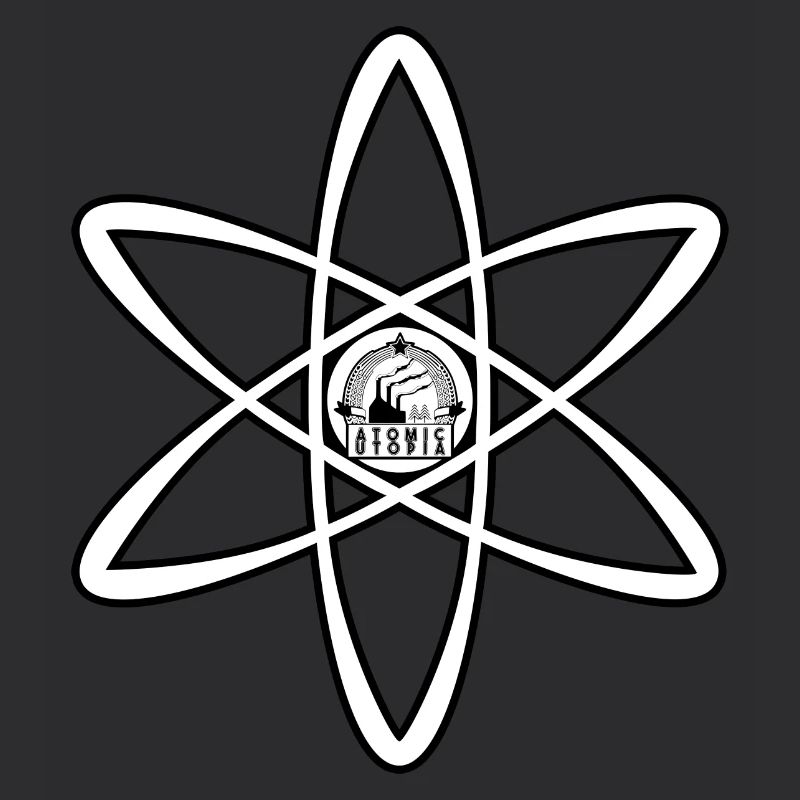 Atomic Utopia - Atom Emblem in White