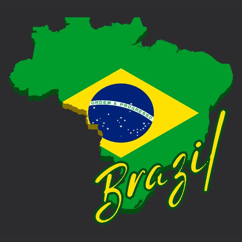 Carte du Brésil, drapeau du Brésil