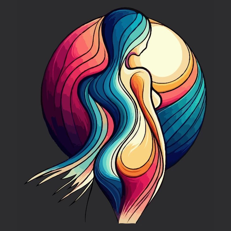 Femme devant la lune