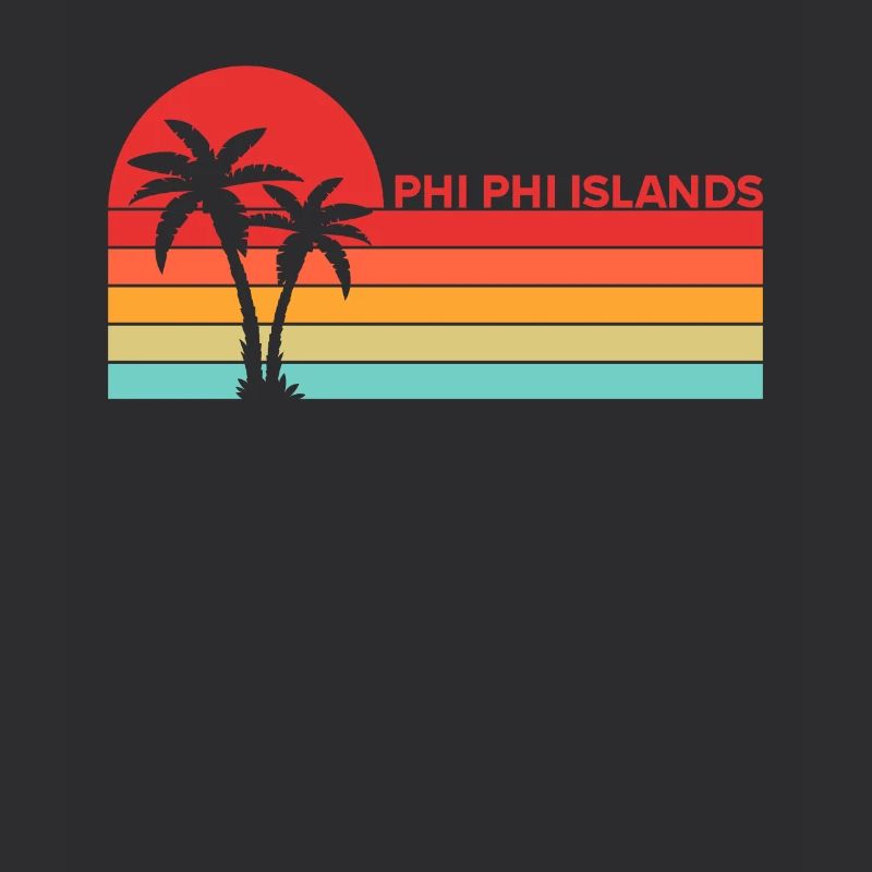 Vintage Thaïlande Asie Coucher de soleil Phi Phi Îles