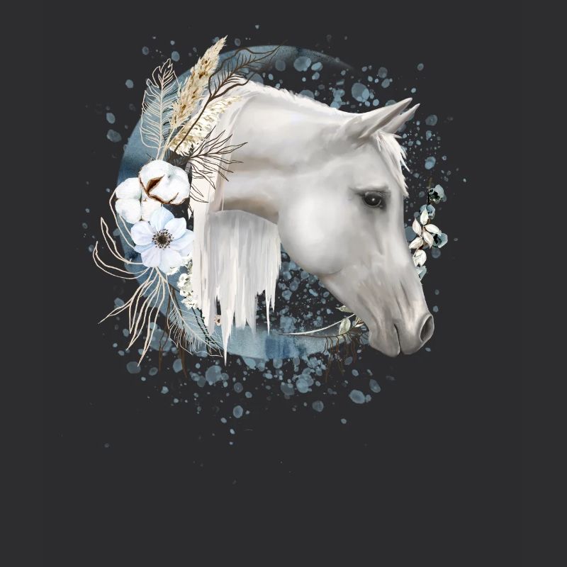 Motif de cheval avec fleurs cheval