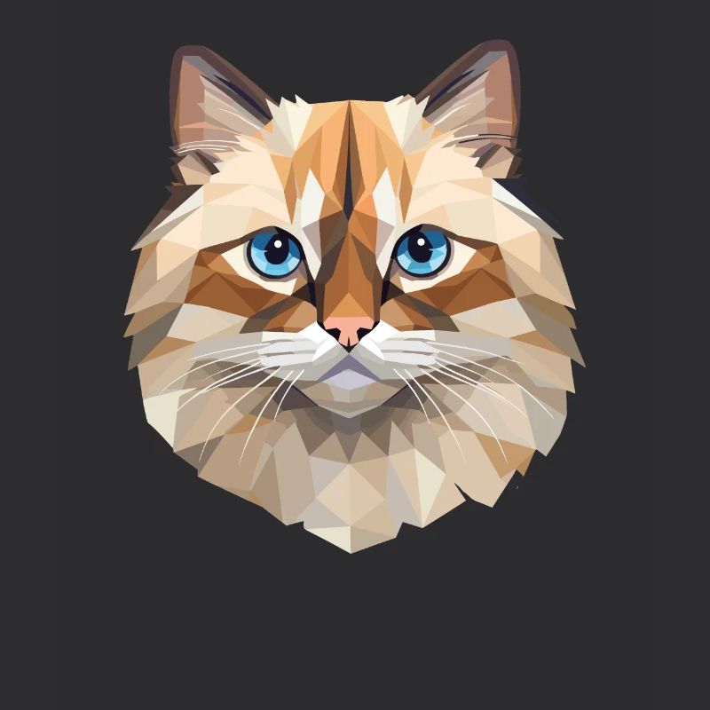 Conception de polygones de chat birman