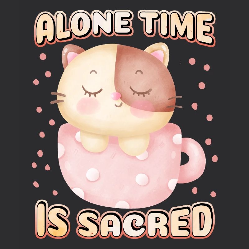 Introverti, chat mignon dans une tasse de café, disant