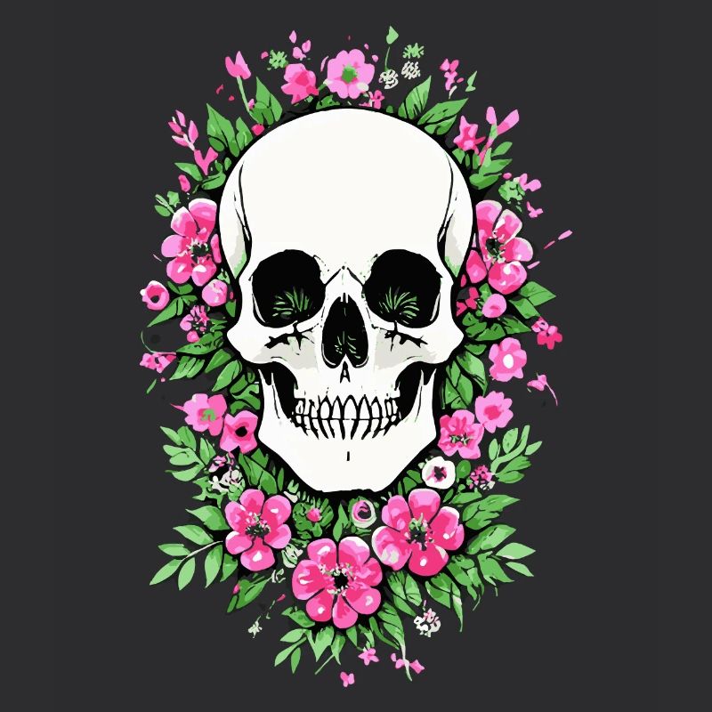 Crâne Fleur Crâne Crâne Crâne avec Fleurs