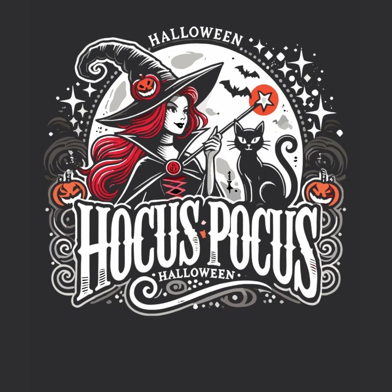Sorcière magique avec chat et Hocus Pocus