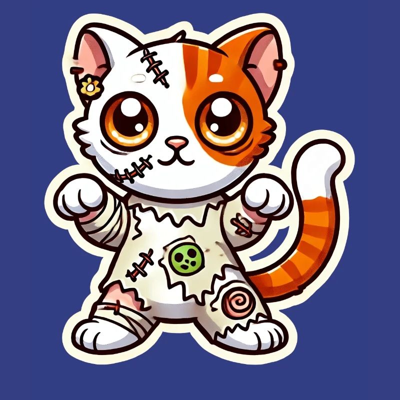 Süßes Zombie Katze Halloween Kostüm Süßes oder Saures!
