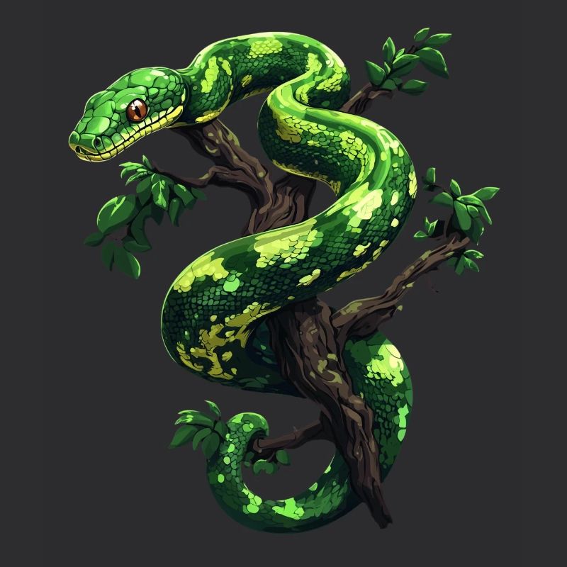 Arbre vert Python Serpents Amoureux Terrarium