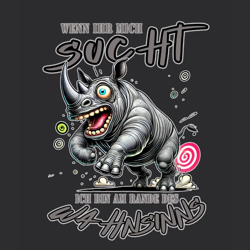 Crazy Nashorn am Rande des Wahnsinns Comic Stil