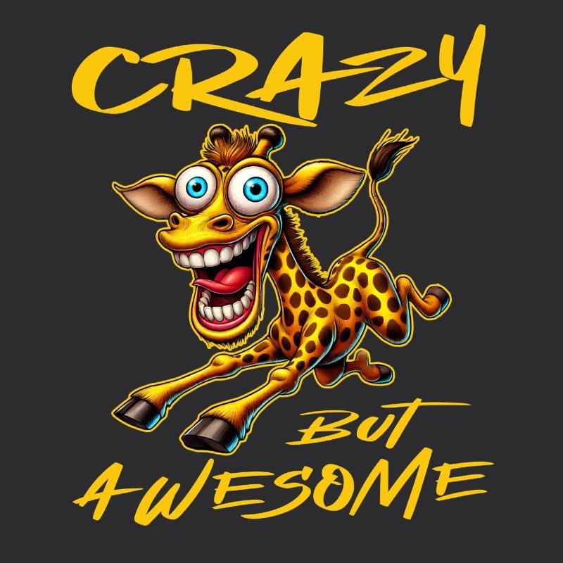 Crazy but Awesome Giraffe Comic Style