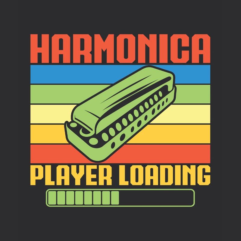 Funny Harmonica Player Loading Harmonica